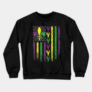 Mardi Gras Flag Carnival Happy New Orleans Mardi Gras 2024 Crewneck Sweatshirt